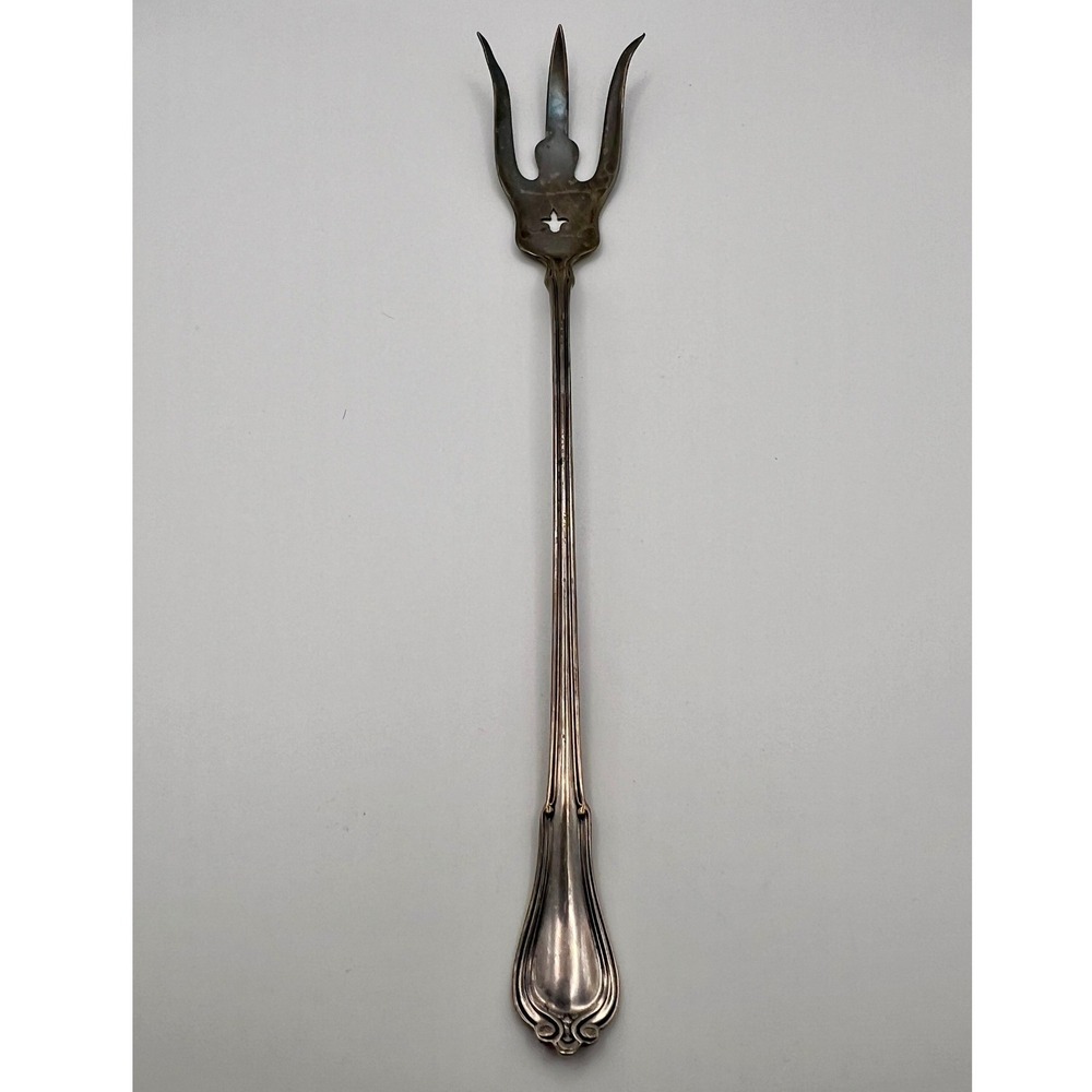 Gorham Norfolk Lettuce Serving Fork Sterling Silver 9in Silver Good Antique 1903